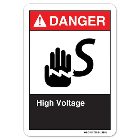 Signmission ANSI Danger, 18" Height, 24" Width, Decal, 18" H, 24" W, Landscape, High Voltage OS-DS-D-1824-L-19861